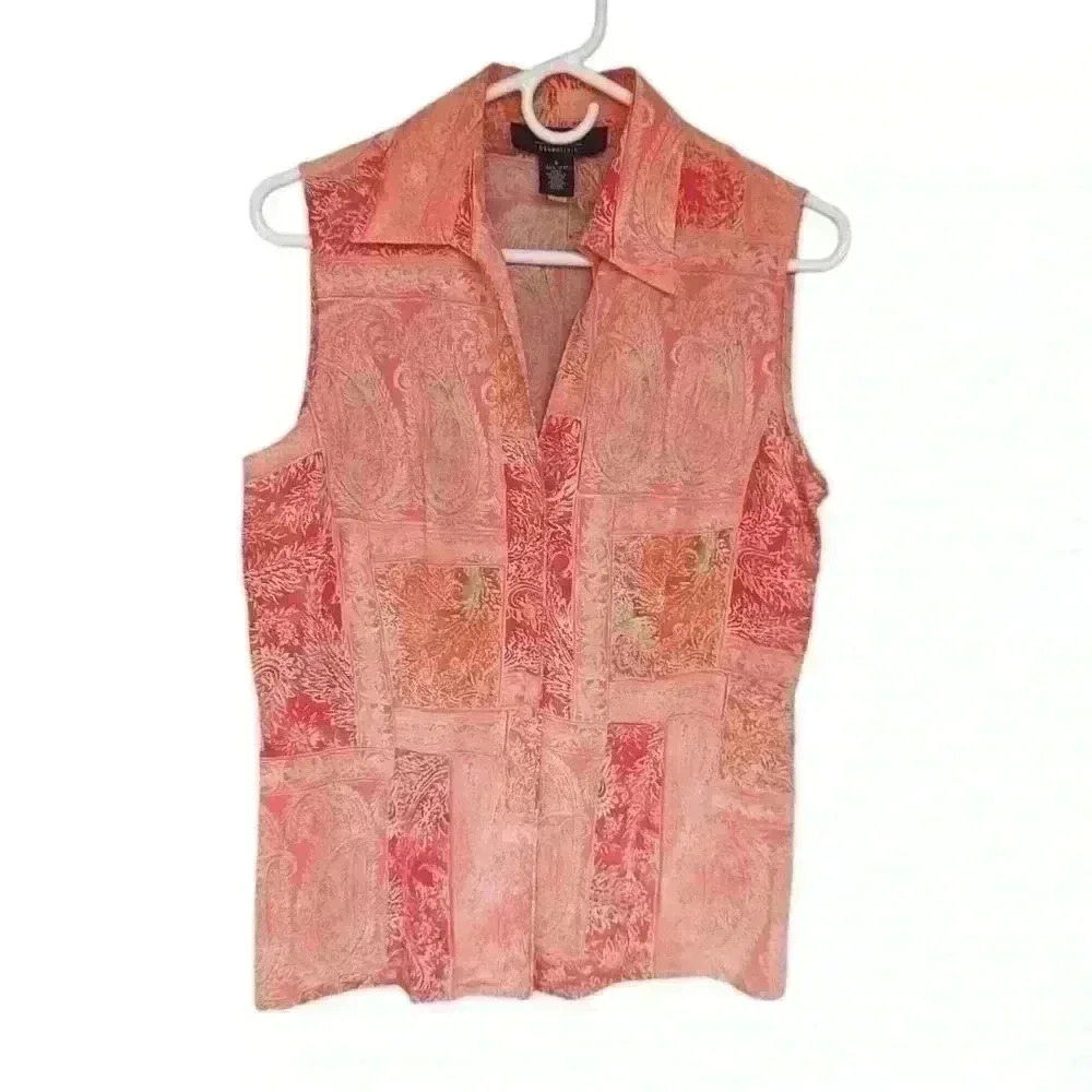 Silk Paisley Sleeveless Blouse